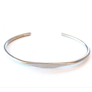 Vintage Sterling Silver Bangle Cuff Bracelet I. D. Name Memory ❤️ Adjustable